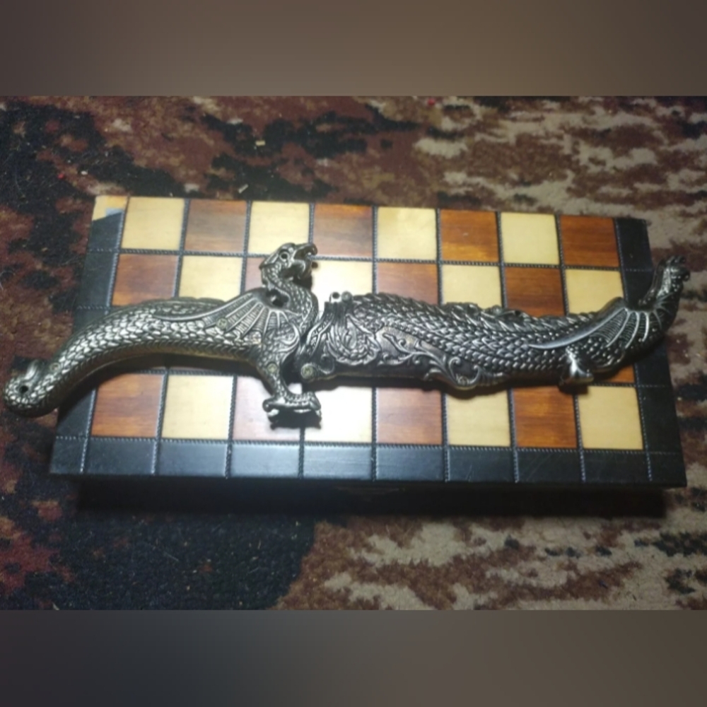 Decorative Silver Dragon Knife -Gorgeous Ornate Handle